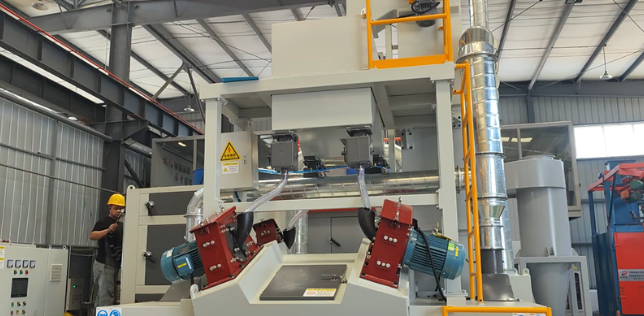 张家口板材除锈强化，通过式抛丸机应用案例